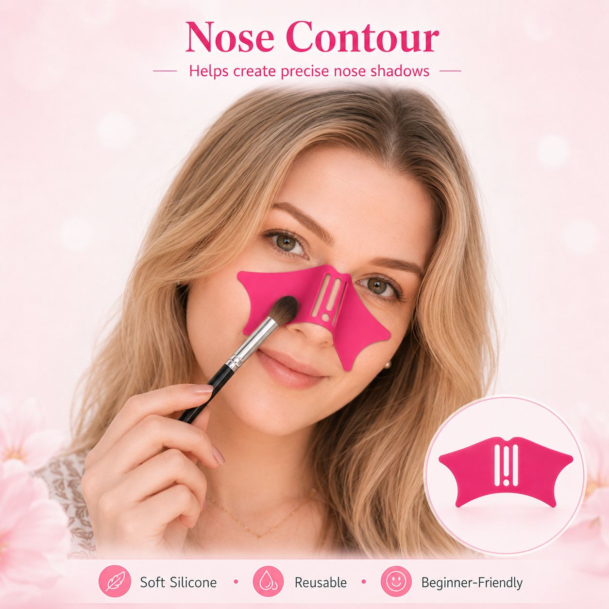 Universal Nose Shadows Makeup Tool Reusable Highlight Contour Shadows Mold Silicone Eyeliner Makeup Stencils for Women Makeup