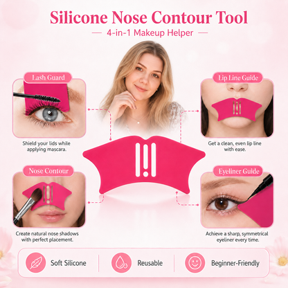 Universal Nose Shadows Makeup Tool Reusable Highlight Contour Shadows Mold Silicone Eyeliner Makeup Stencils for Women Makeup