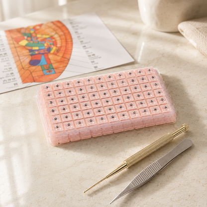 600-Piece Ear Seed Acupressure Kit with Chart, Tweezers & Applicator