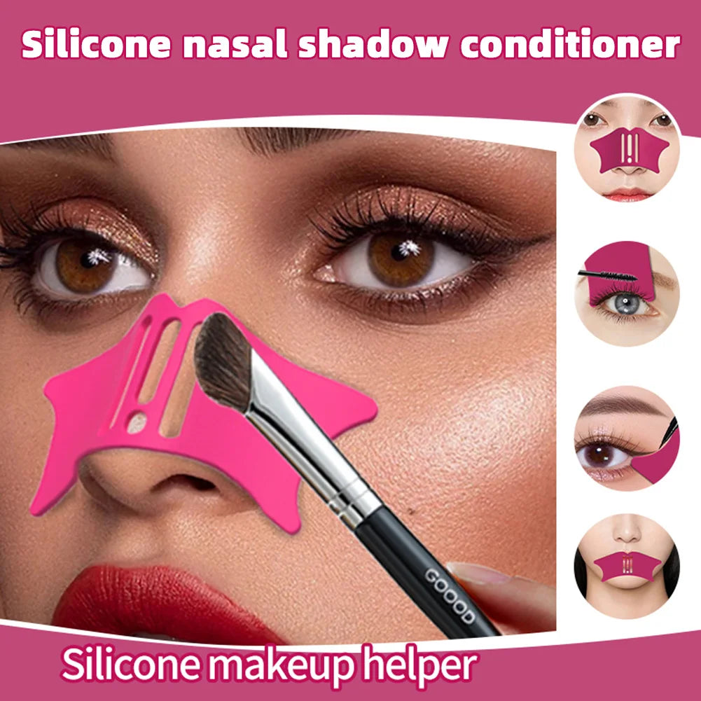 Universal Nose Shadows Makeup Tool Reusable Highlight Contour Shadows Mold Silicone Eyeliner Makeup Stencils for Women Makeup