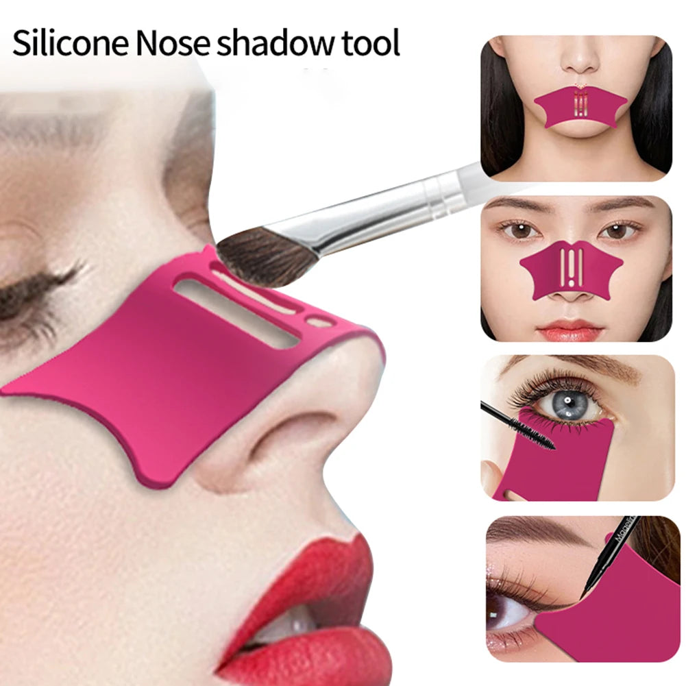 Universal Nose Shadows Makeup Tool Reusable Highlight Contour Shadows Mold Silicone Eyeliner Makeup Stencils for Women Makeup