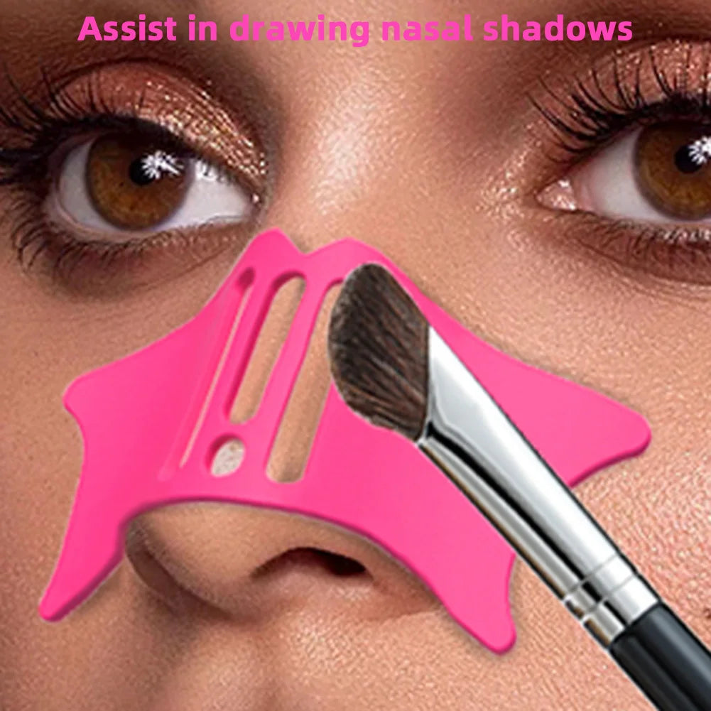 Universal Nose Shadows Makeup Tool Reusable Highlight Contour Shadows Mold Silicone Eyeliner Makeup Stencils for Women Makeup